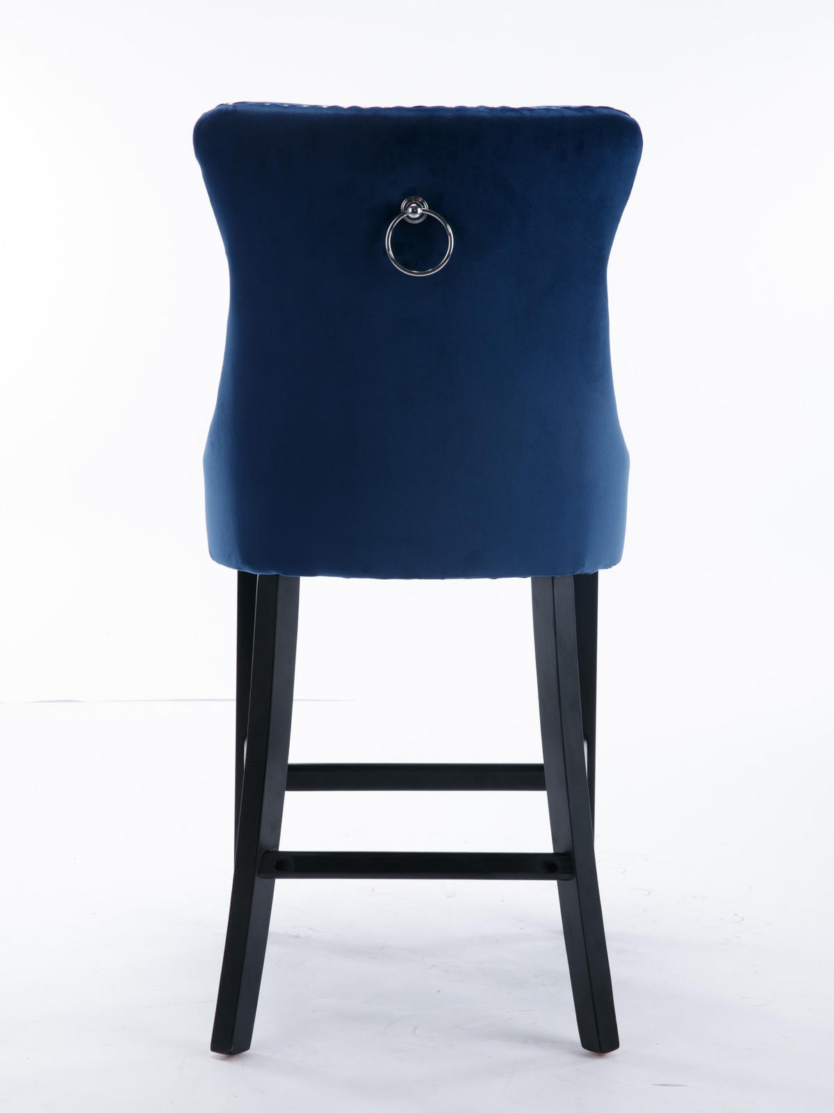 BARHOCKER DE-36292 2er-Set mit Knopfsteppung und Ziernieten Blau - Blau, Holz (50/95/65cm) - ComfortXL