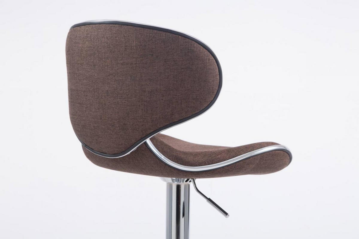 BARHOCKER 2er Set Stoff braun - Chromfarben/Braun, Textil/Metall (46/88/49cm) - CLP