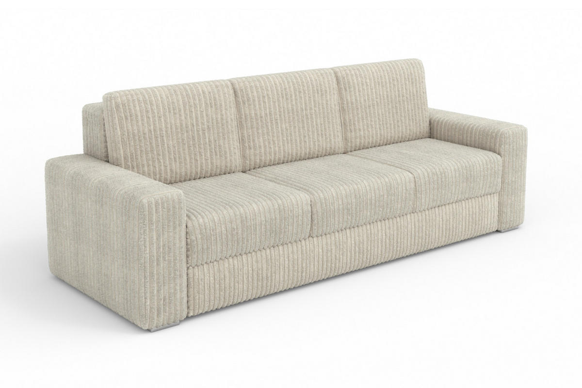 SOFA TIMON 245cm breit in Cord Beige - Beige, Holz/Holzwerkstoff (245/90/92cm) - Deine Möbel 24
