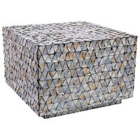 COUCHTISCH aus grauem Holz und Perlmutt, 65x65x45 cm - Grau, Holz (65/65/45cm) - Wanderlust