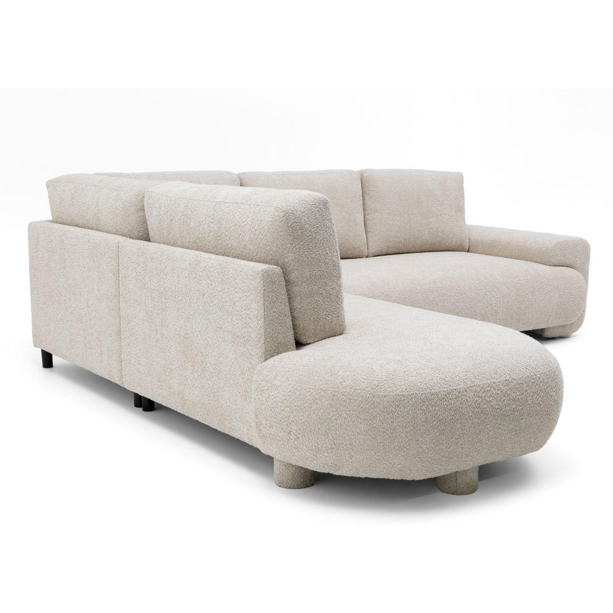 4-SITZER Ecksofa MIRABEL L Links 285x255 cm Bouclé Creme - Creme, Holz/Kunststoff (285/255cm) - Muffo
