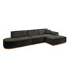 ECKSOFA Ottomane Rechts IREA-L2-v2 - 327x165x80 cm Schwarz - Schwarz, Holzwerkstoff/Textil (327/165cm) - ALTDECOR