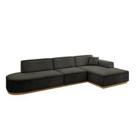 ECKSOFA Ottomane Rechts IREA-L2-v2 - 327x165x80 cm Schwarz - Schwarz, Holzwerkstoff/Textil (327/165cm) - ALTDECOR