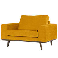 SESSEL - Eichefarben/Gelb, Textil (122/81/88cm) - home24