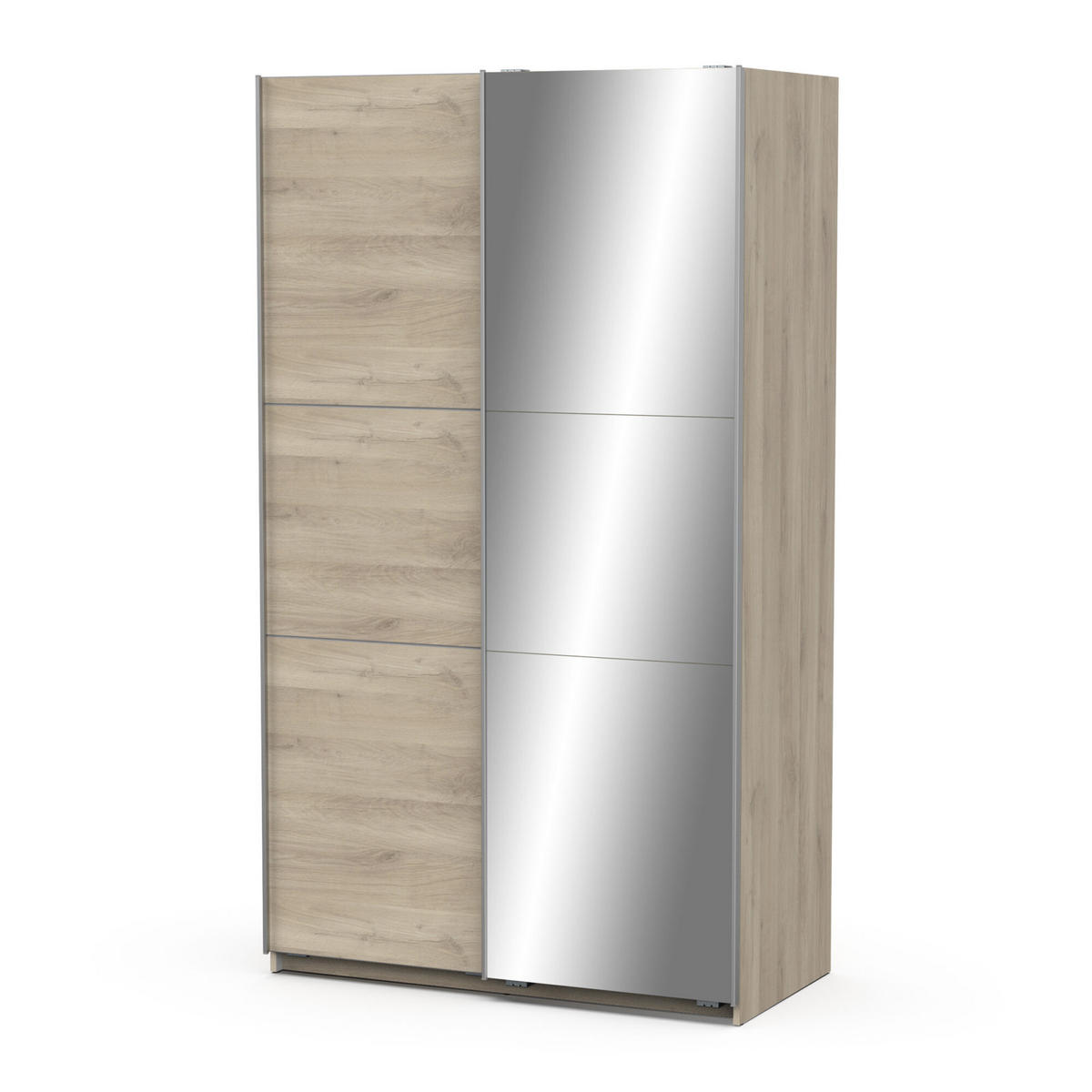 SCHRANK, 2 Schiebetüren mit Spiegel - GHOST - Eiche - 116,5 x 59,8 x 203 cm - Beige, Holz (59.8/203/116.5cm) - Demeyere