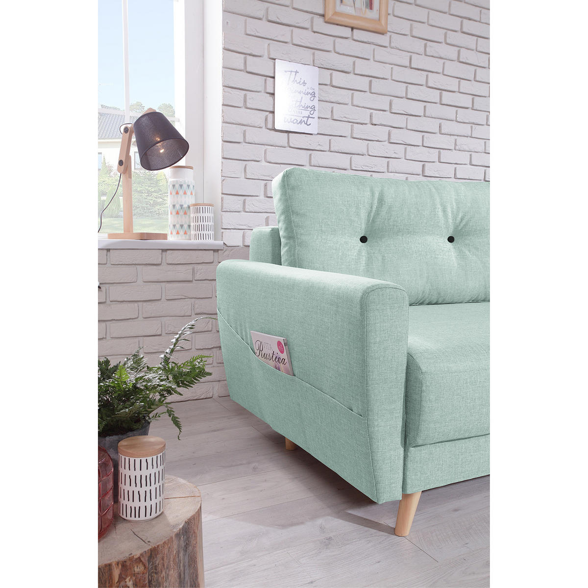 3-SITZER SOFA - Grau, Textil (220/90/90cm) - home24