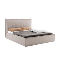POLSTERBETT LUNA 140x200 cm mit Bettkasten, Stauraum und Metall-Lattenrost – Bouclé Stoff Grau - Schwarz/Grau, Textil/Metall (140/200cm) - Luxkor24