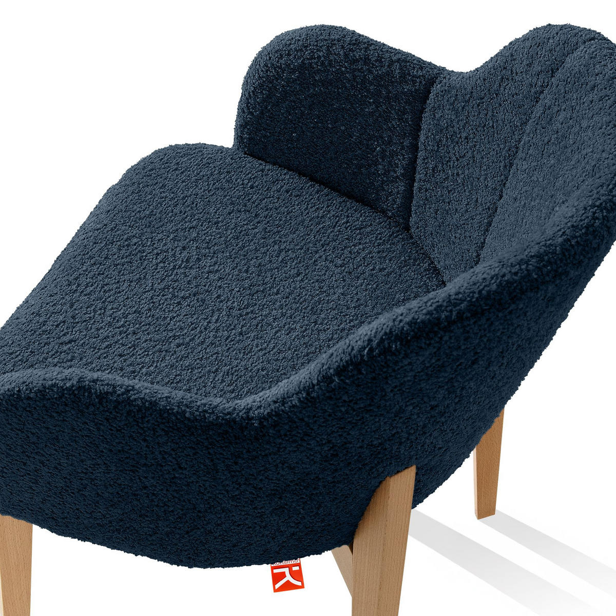 POLSTERSTUHL LONIS Esszimmerstühle 2er Set - Eichefarben/Dunkelblau, Holz/Textil (55/82/54cm) - KONSIMO®