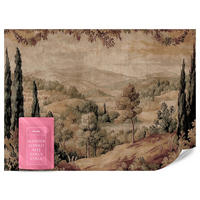 FOTOTAPETE für Wohnzimmer Landschaft Vintage Stil 300x210 - Beige/Orange, Papier (300/210cm) - Muralo