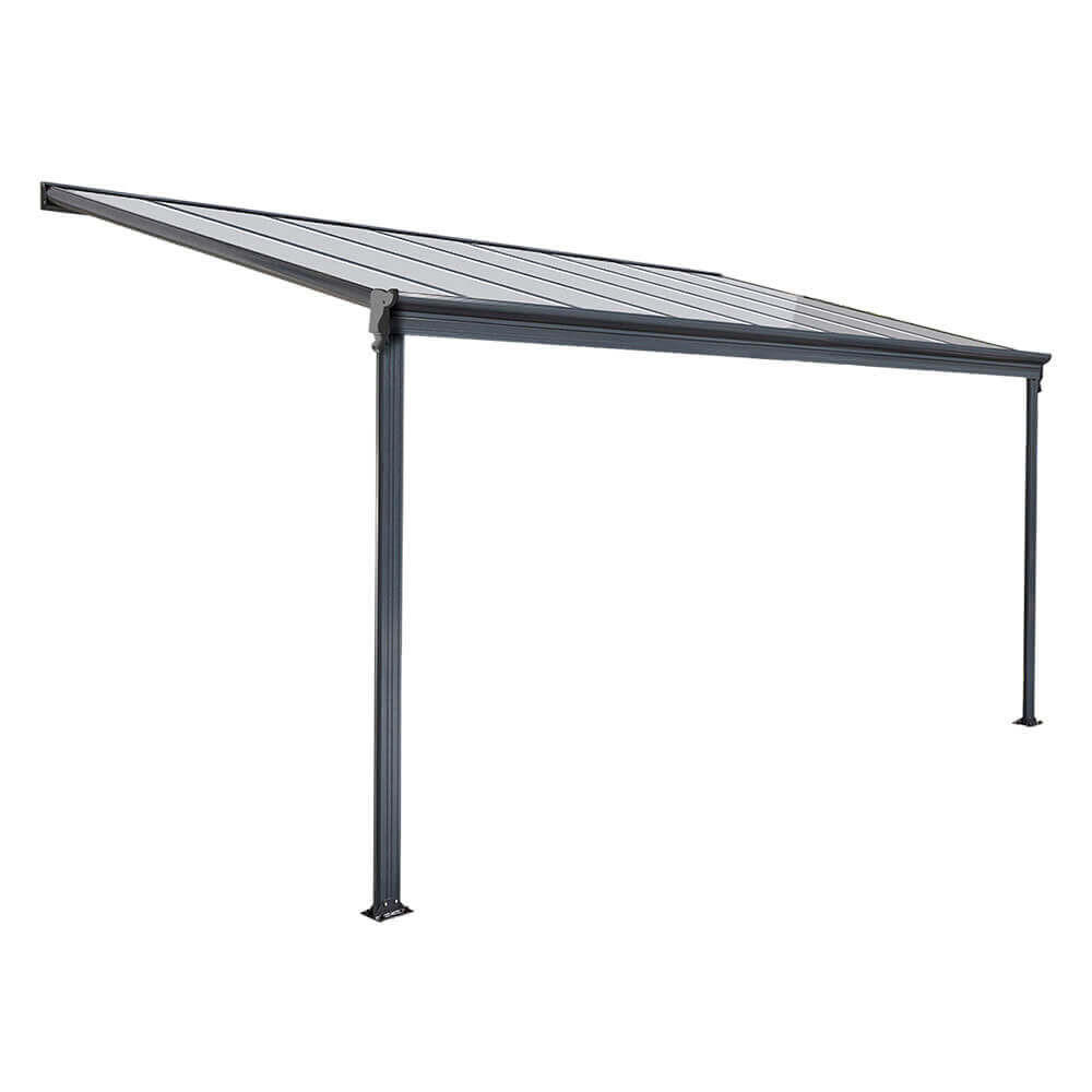 TERRASSENÜBERDACHUNG SOLIS - Farbe: Grau, Größe: 312 x 303 x 226 / 278 cm - Grau, Kunststoff (312/278/303cm) - Home Deluxe