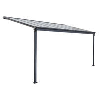TERRASSENÜBERDACHUNG SOLIS - Farbe: Grau, Größe: 312 / 320 x 300 / 303 x 278 / 226 cm - Grau, Kunststoff (312/278/303cm) - Home Deluxe