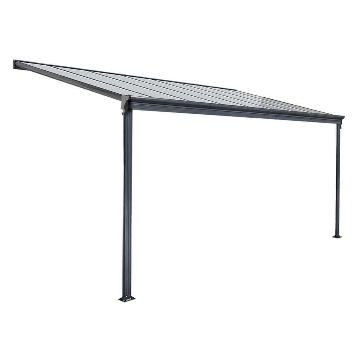 TERRASSENÜBERDACHUNG SOLIS - Farbe: Grau, Größe: 312 / 320 x 300 / 303 x 278 / 226 cm - Grau, Kunststoff (312/278/303cm) - Home Deluxe