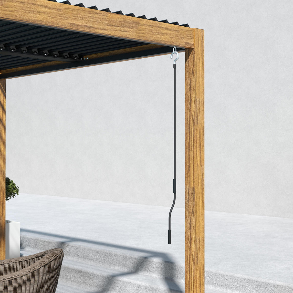 GARTENPAVILLON, UV-Schutz, Alu, Natur - Fichtefarben, Metall (297/228/297cm) - Outsunny