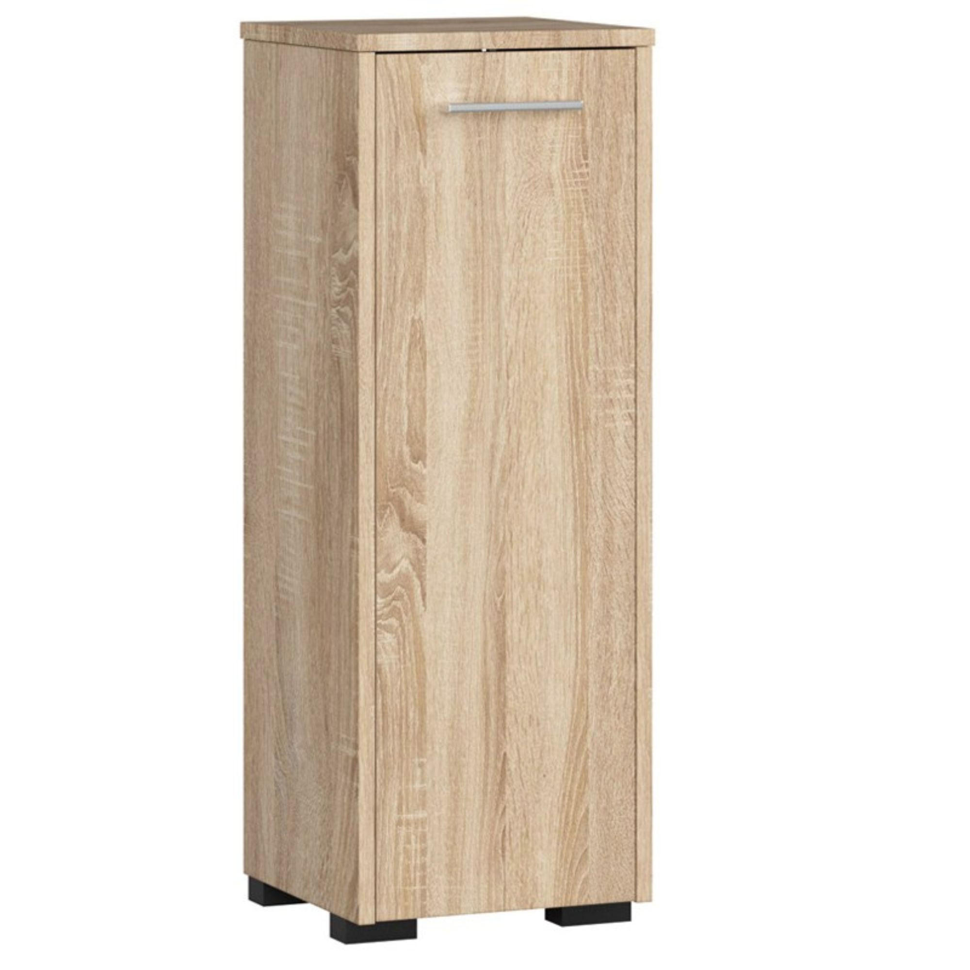 UNTERSCHRANK Sonoma-Eiche 30x30x85 cm - Silberfarben/Sonoma Eiche, Holzwerkstoff/Kunststoff (30/85/30cm) - Akord