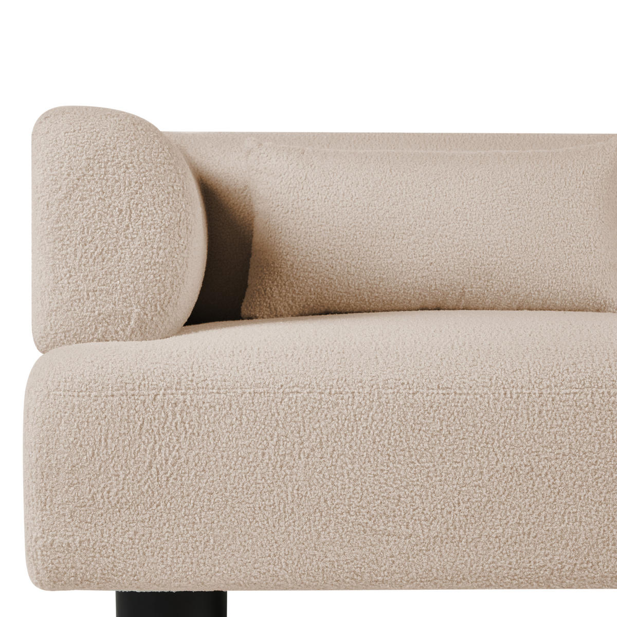 POHOVKA 2-místná Bouclé Béžová Movik - tmavě hnědá, textil (183/74/90cm) - Beliani