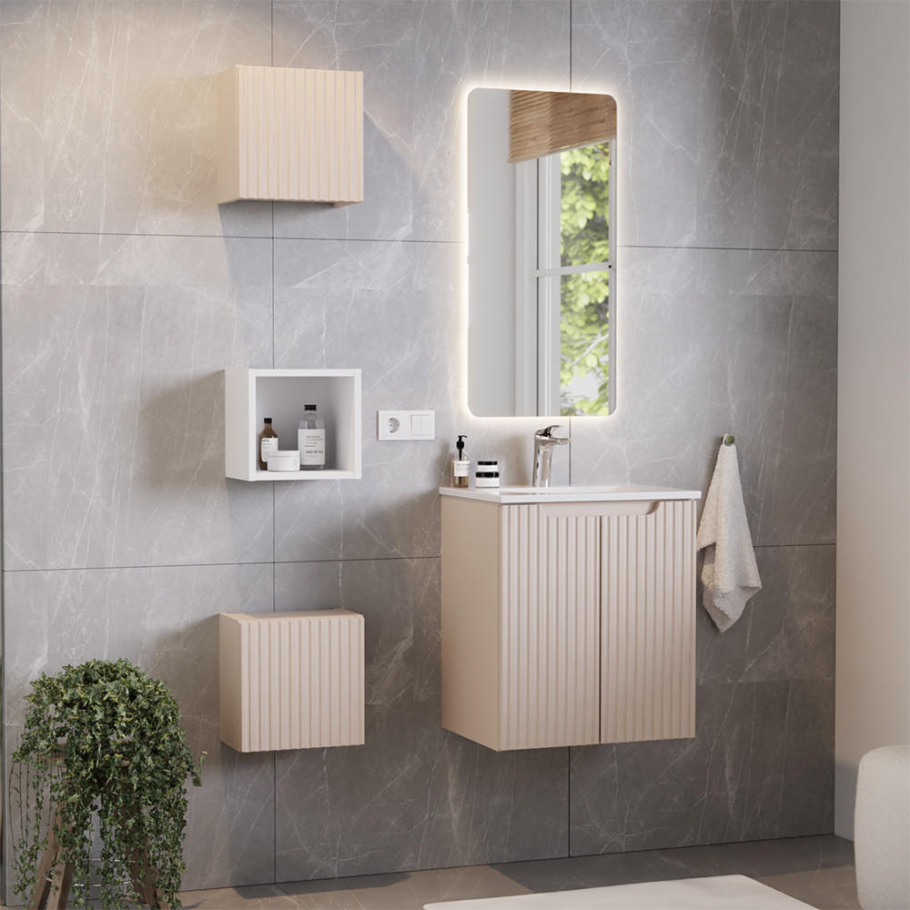 Lomado Badmöbel-Set Beige 110x190x40 cm