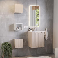 BADMÖBEL-SET 5-TLG. Newport-56 - Beige, Holzwerkstoff (110/190/40cm) - Lomado