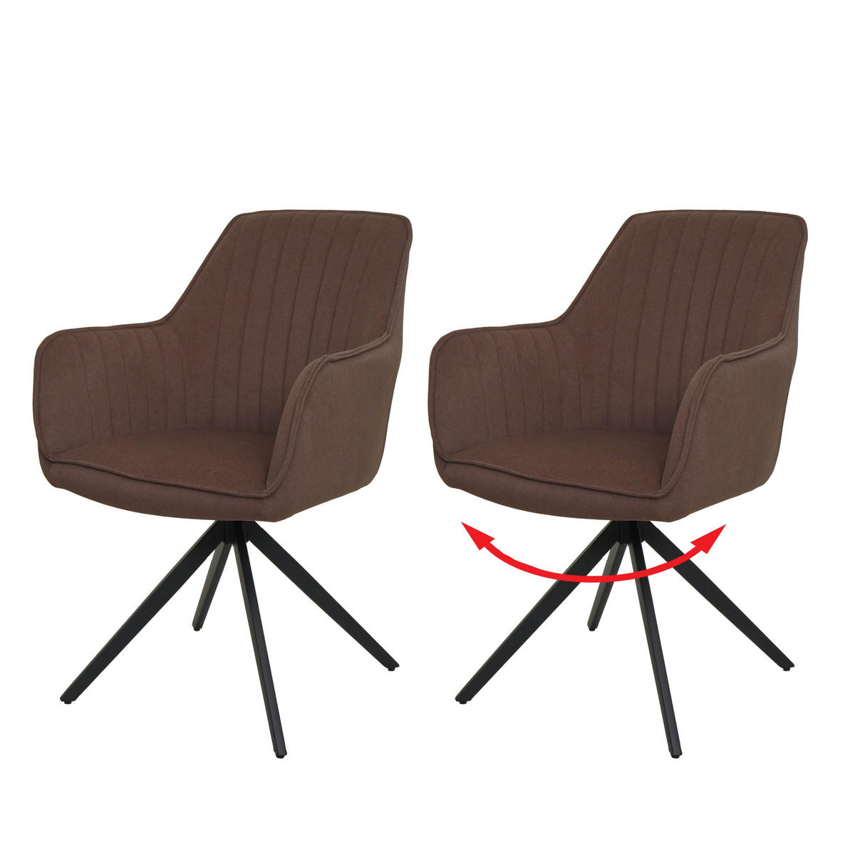 ESSZIMMERSTUHL Braun 2er-Set - Braun, Textil (58/87/55cm) - MCW