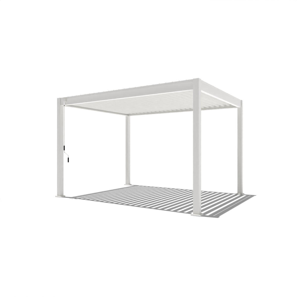 PERGOLA Terrassenüberdachung Trumpf | Alu-Stahl | Lamellendach | 3 x 4 M | weiss | freistehend - Weiß, Metall (400/255/300cm) - PergoLine