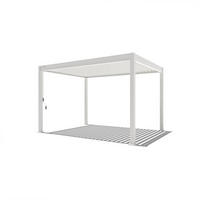 PERGOLA Terrassenüberdachung Trumpf | Alu-Stahl | Lamellendach | 3 x 4 M | weiss | freistehend - Weiß, Metall (400/255/300cm) - PergoLine