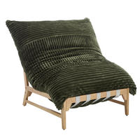 XXL-SESSEL Cord mit Holzrahmen, Breites Kissen, Grün - Grün, Holz/Textil (117/94/114cm) - LVHOM