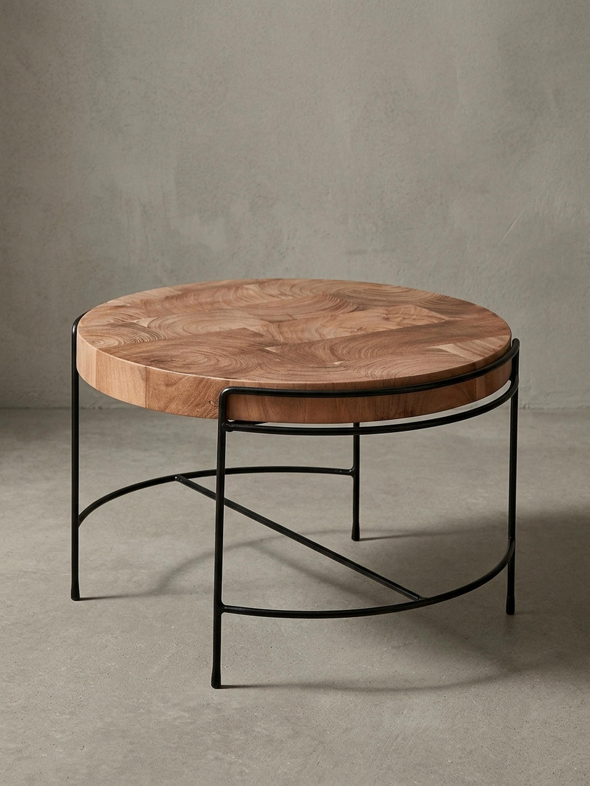 COUCHTISCH Industrial, Akazienholz Mattschwarz Metallgestell, 62x40x62 cm - Beige/Schwarz, Holz/Metall (62/62/40cm) - KADIMA DESIGN