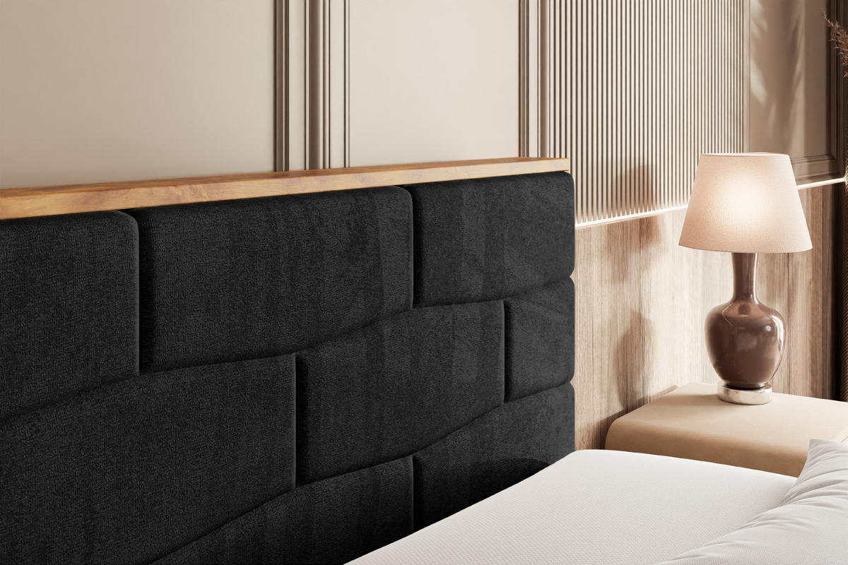 BOXBETT mit Matratze H4 und Lattenrost - LOLLI8 - 200x200 - Schwarz - Schwarz, Holzwerkstoff/Kunststoff (200/200cm) - ALTDECOR