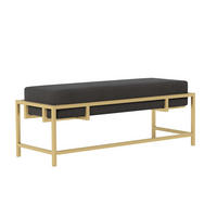 POLSTERBANK GLAM 80 cm Gold / Schwarz ,Metallgestell - Schwarz, Metall (80/45/35cm) - Idohome