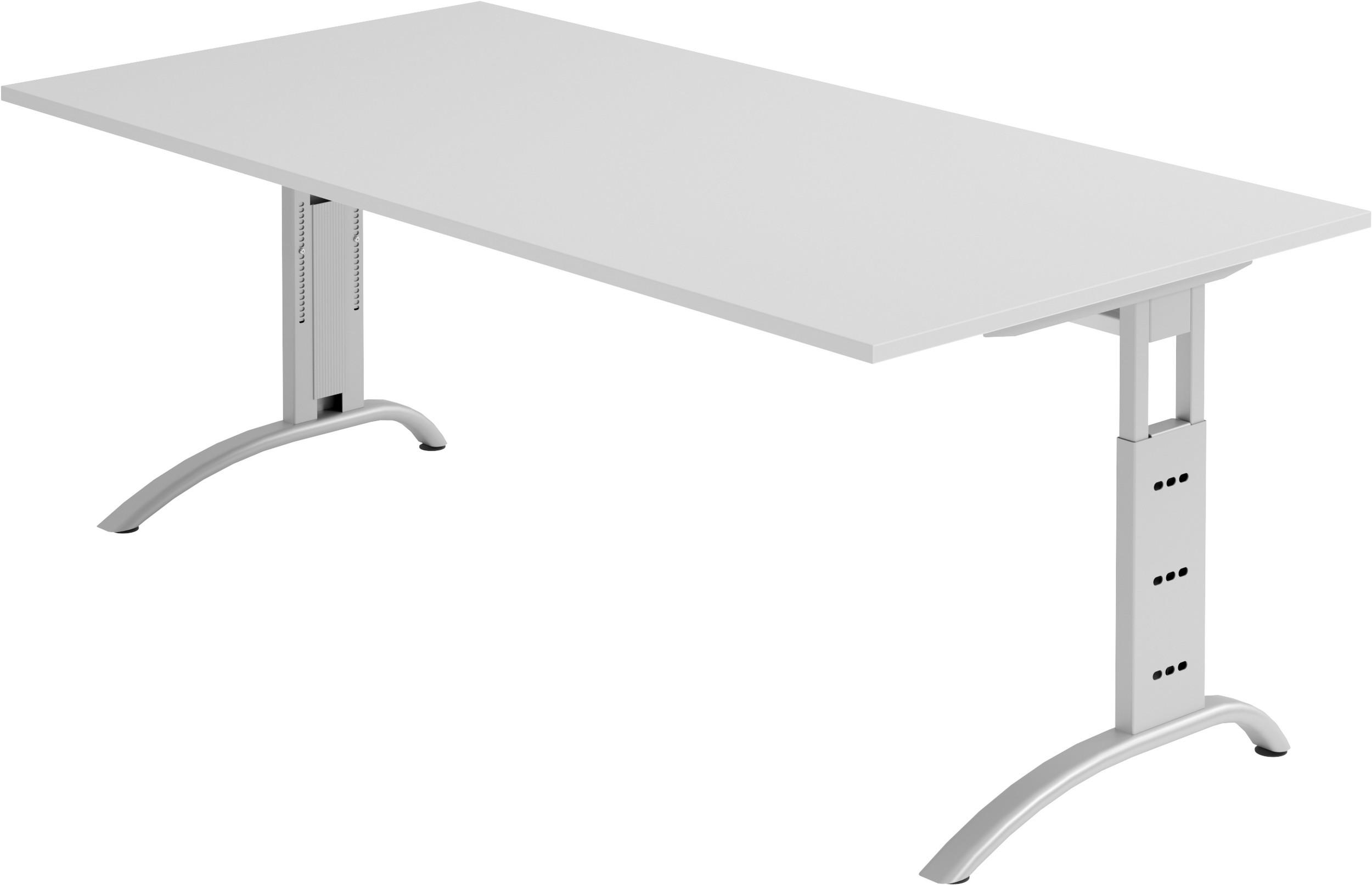 SCHREIBTISCH Serie-F 100/200/74 cm in Grau - Grau, Holzwerkstoff (100/200/74cm) - bümö