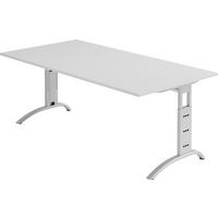 SCHREIBTISCH Serie-F 100/200/74 cm in Grau - Grau, Holzwerkstoff (100/200/74cm) - bümö