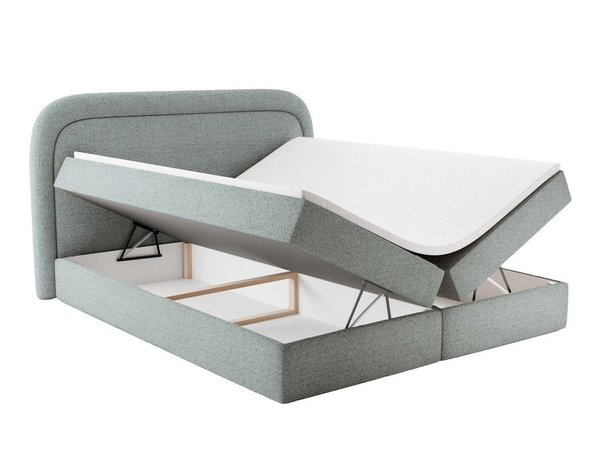 BOXBETT Bonito mit Topper Mintgrün 140x200 - Mintgrün, Textil - Luxkor24