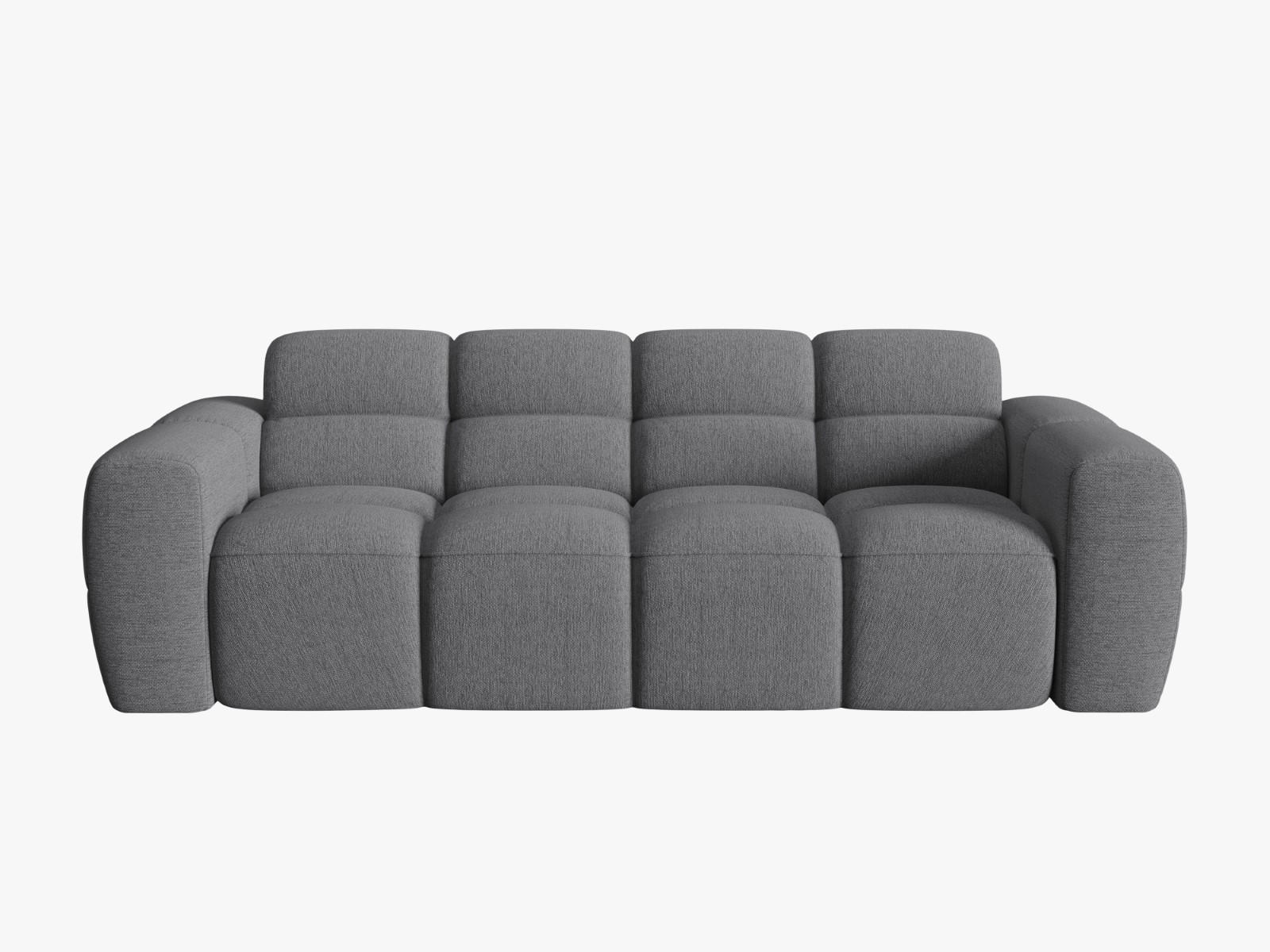 SOFA Lisa aus strukturiertem Stoff grau 3 Sitzplätze - Grau, Textil (101/77/216cm) - Micadoni
