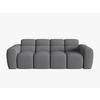 SOFA Lisa aus strukturiertem Stoff grau 3 Sitzplätze - Grau, Textil (101/77/216cm) - Micadoni