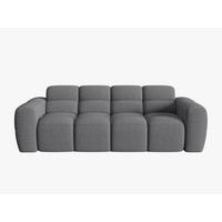 SOFA Lisa aus strukturiertem Stoff grau 3 Sitzplätze - Grau, Textil (101/77/216cm) - Micadoni