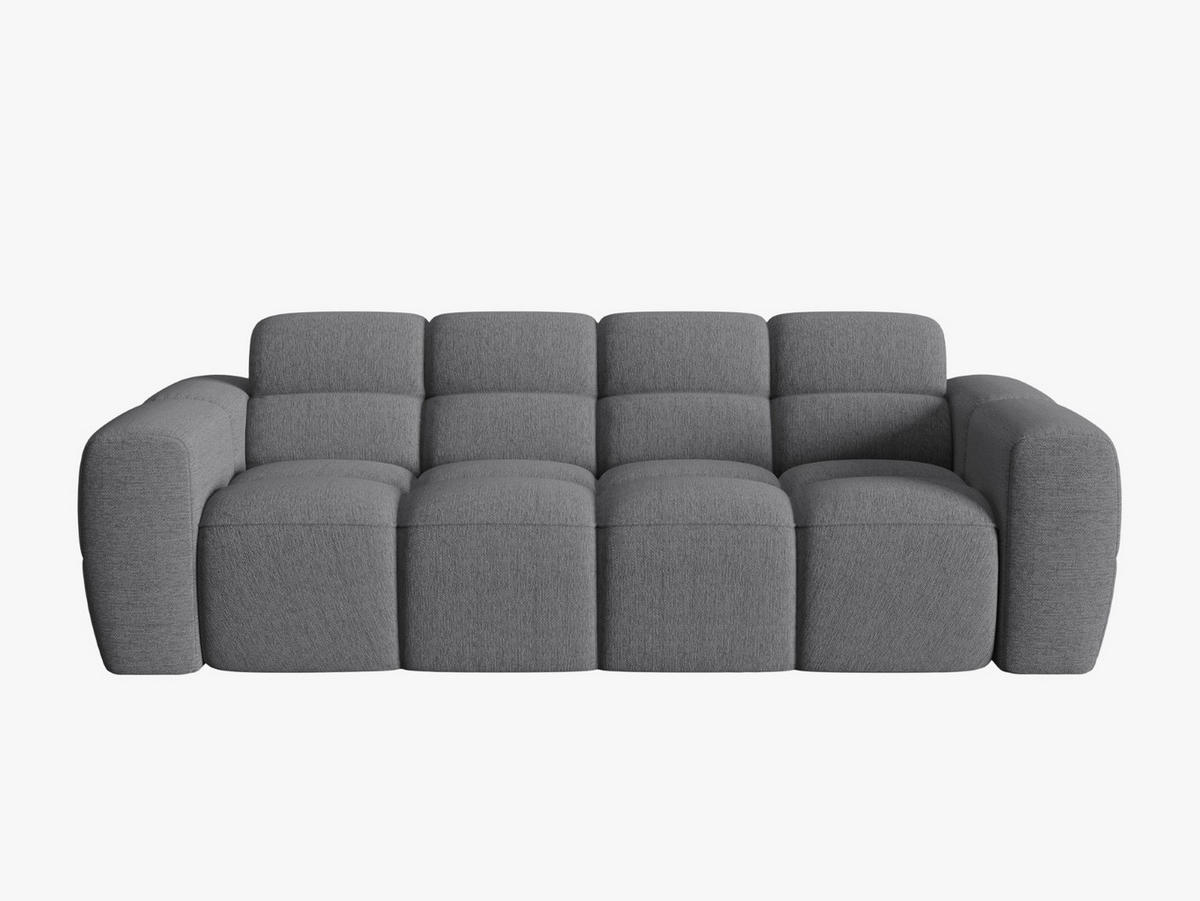 SOFA Lisa aus strukturiertem Stoff grau 3 Sitzplätze - Grau, Textil (101/77/216cm) - Micadoni