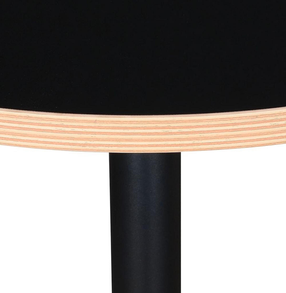 ESSTISCH Rund Holz Metall Pflegeleicht LORAXI, Schwarz 80x80x75,5 cm - Schwarz, Holz/Metall (80/80/76cm) - KADIMA DESIGN