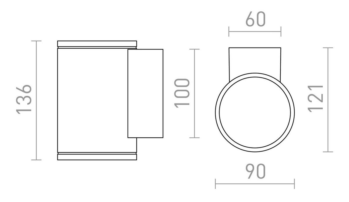 AUSSENLEUCHTE LIZZI I Anthrazitgrau 8 W IP54 - Grau, Metall (15/15/30cm) - Rendl