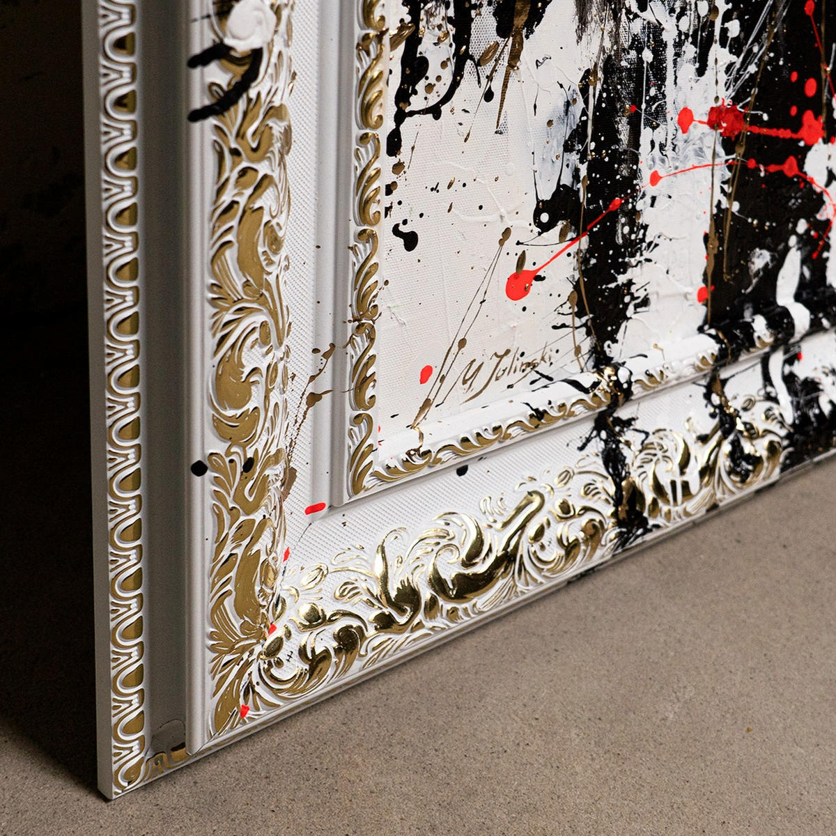 GEMÄLDE Samtiger Glanz Schattenfugenrahmen Weiß 140x100 cm - Weiß, Holz (140/100cm) - YS-art gallery