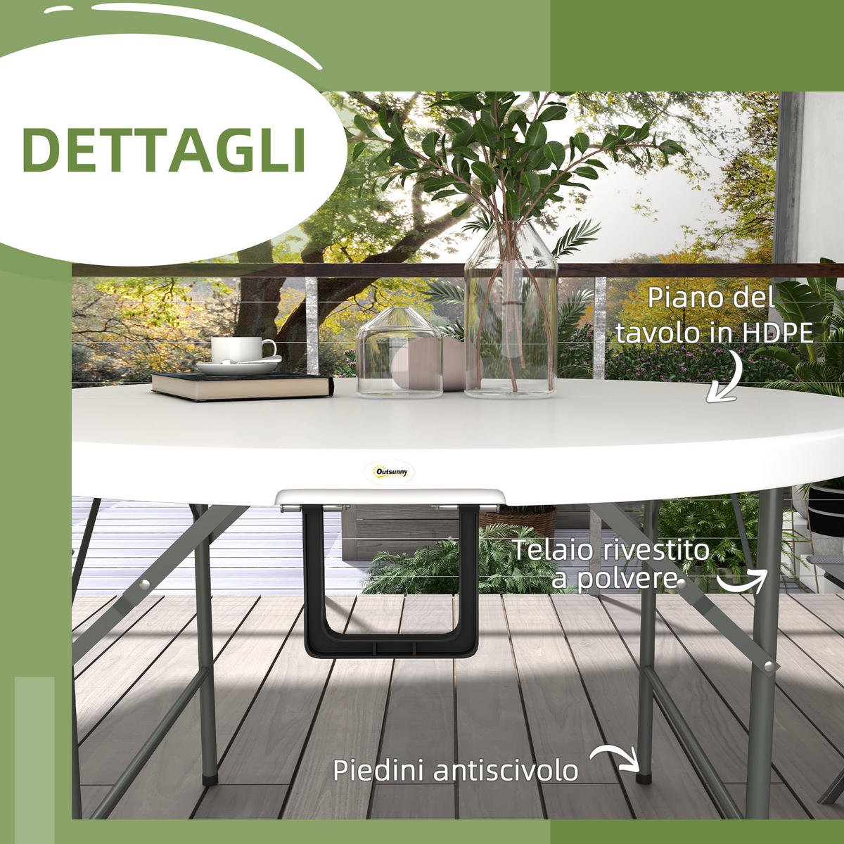 GARTENTISCH,WEISS,1 Stück - Weiß, Naturmaterialien (122/122/73cm) - GiPP