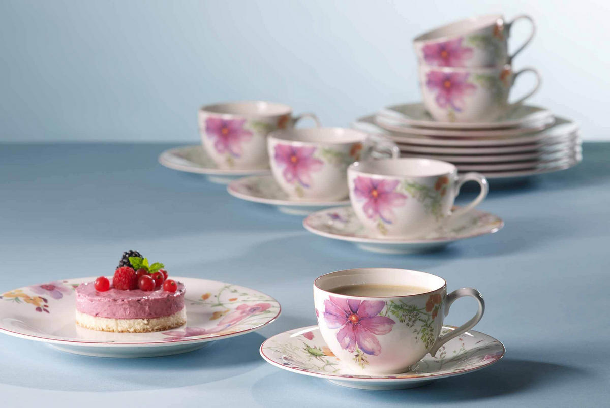 KAFFEESERVICE Mariefleur Basic bunt 18er Set - Multicolor, Keramik (2/2/2cm) - Villeroy & Boch