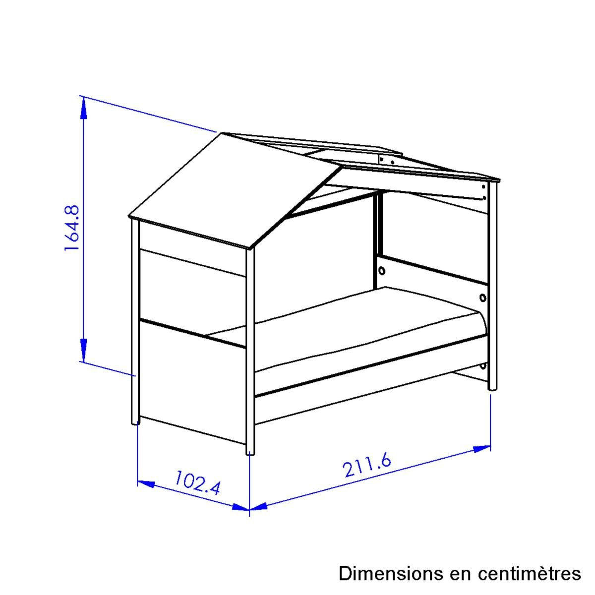 HAUSBETT 90x200 cm – MATIS - Weiß, Holzwerkstoff (90/200cm) - Calicosy