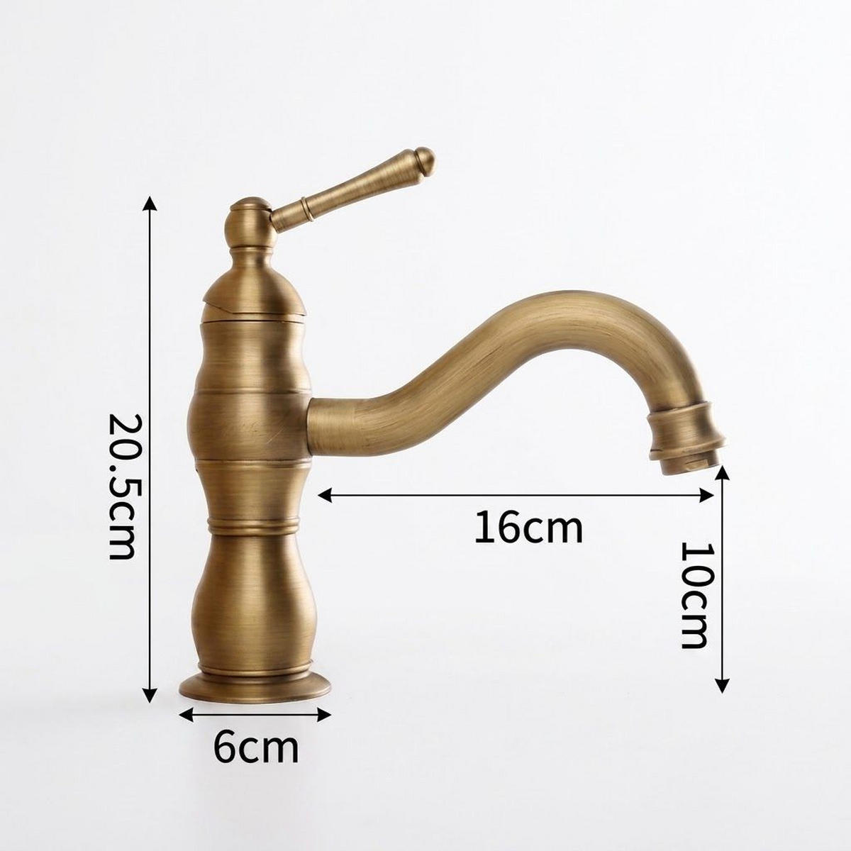 WASCHTISCHARMATUR, 20,5*20cm, Gold. - Goldfarben, Metall (27/7/24cm) - Vallsero