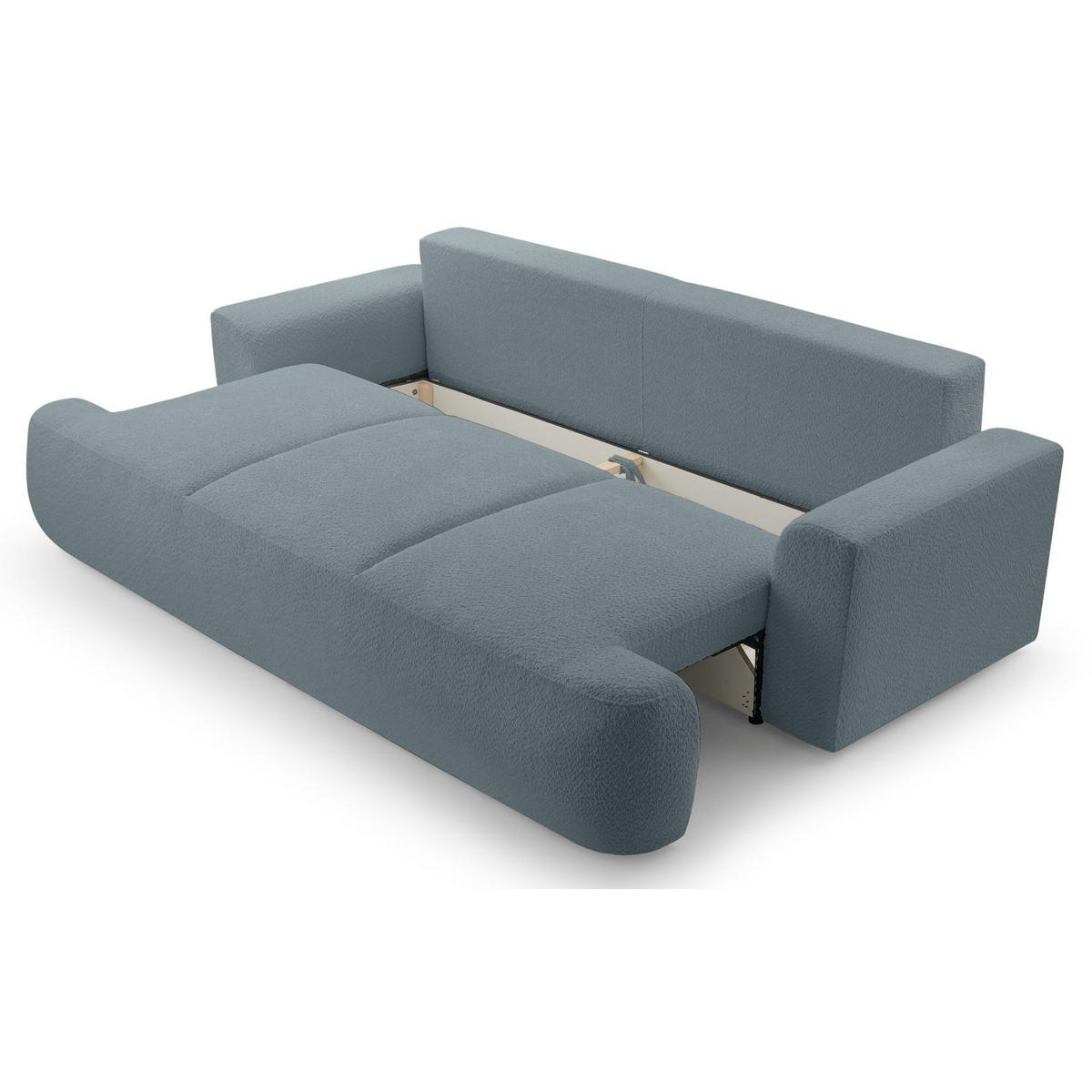 3-SITZER SOFA Barletto Grau Bouclé - Schwarz/Grau, Holz/Textil (248/94/110cm) - Selsey