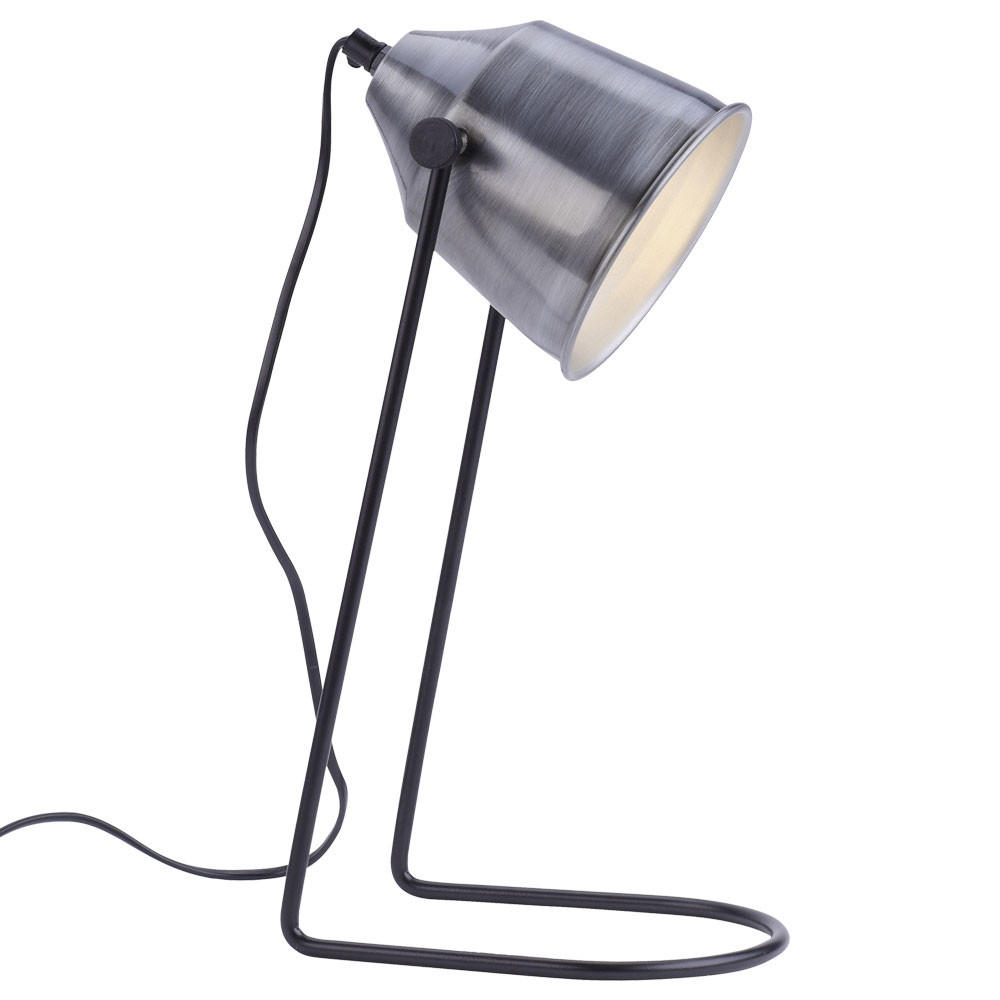 TISCHLEUCHTE Eisen Silber Industrial Stil - Silberfarben, Metall (24/16/43.5cm)