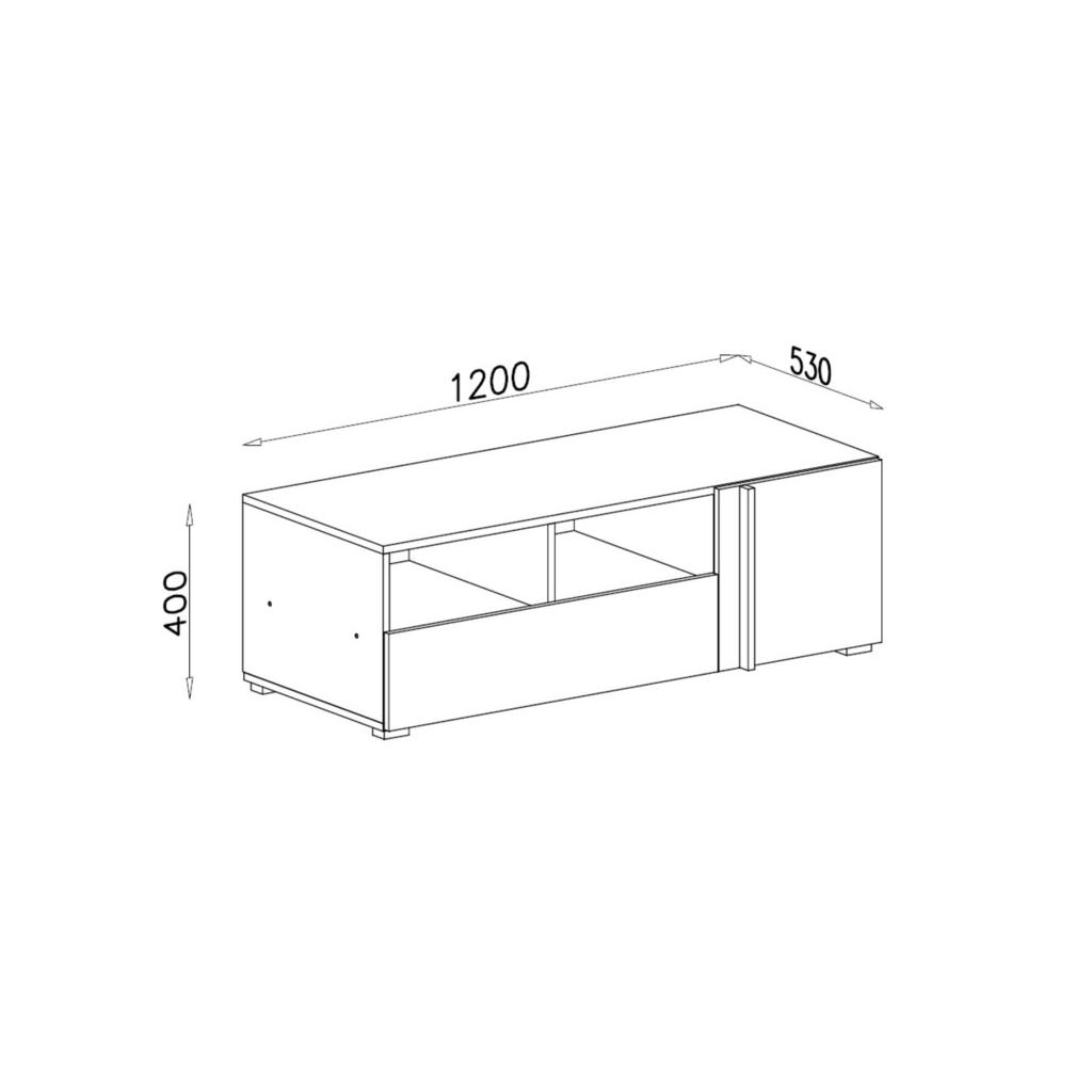 Thumbnail - Deine Möbel 24 Tv-Element, Eiche, Weiß, Anthrazit, Holzwerkstoff, 120x40x53 cm, Wohnzimmer, Wohnwände, Lowboards, Lowboa...