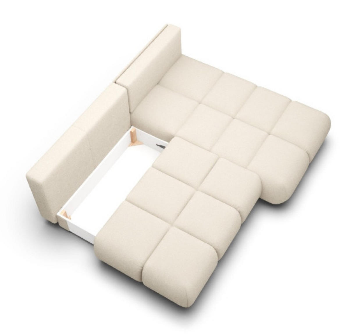 ECKSOFA Creme MILA Ausziehbar Ohne Armlehnen Rechts - Ecru/Creme, Textil (177/230cm) - Sepro Meble