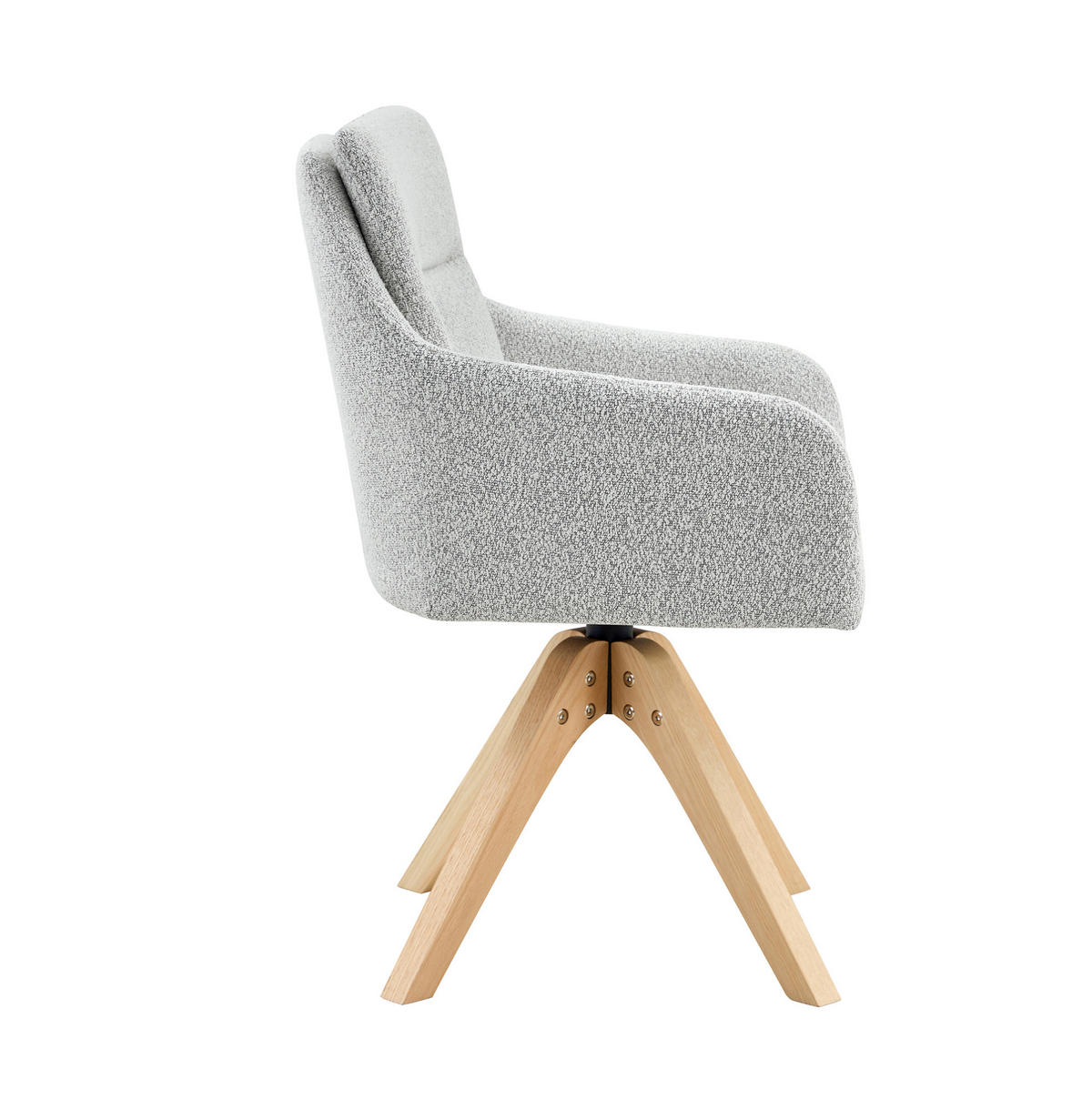 ESSZIMMERSTUHL 2er-Set drehbar Hellgrau Samt mit Armlehnen Massivholz - Hellgrau, Holz (43/87/45cm) - Meubliv