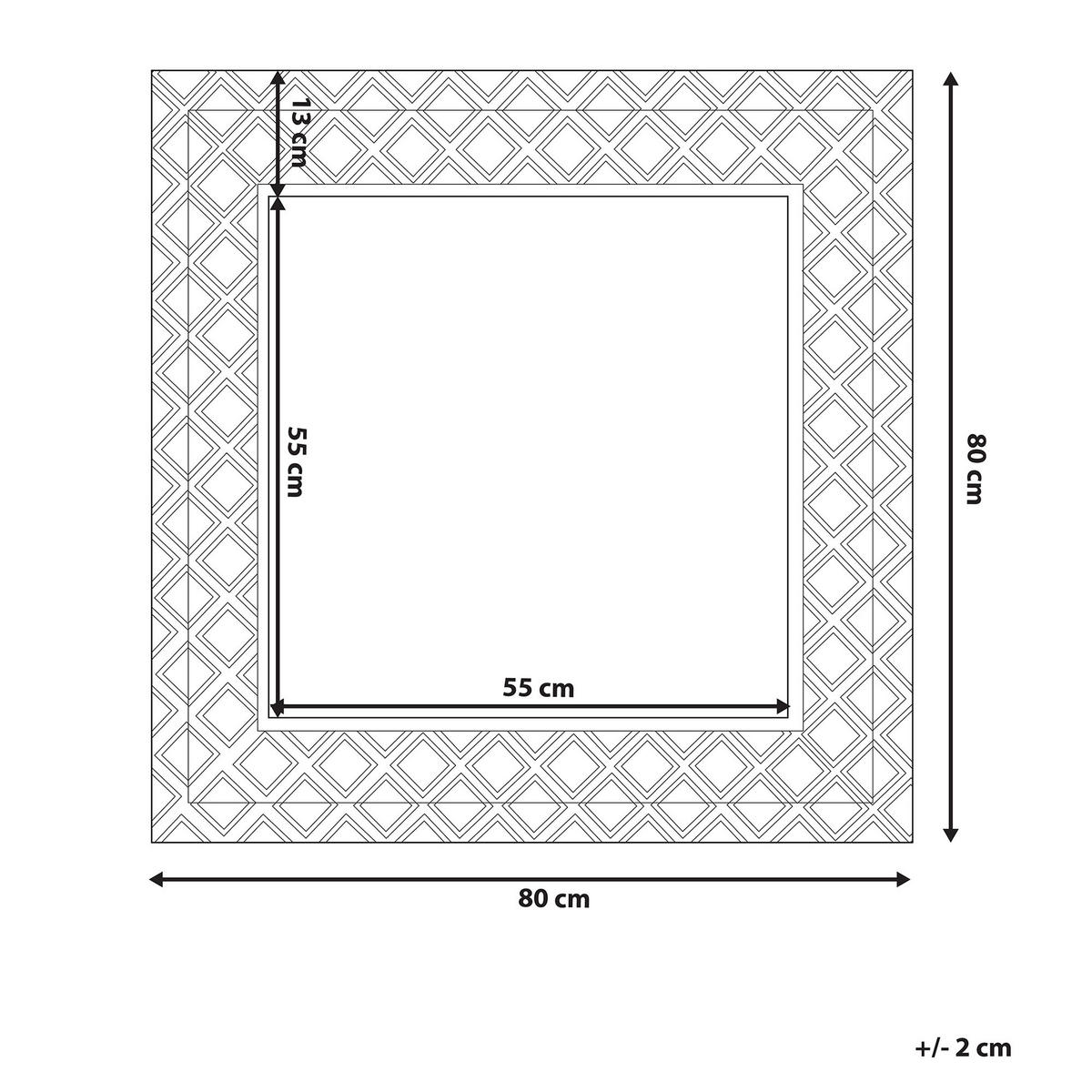 WANDSPIEGEL silber quadratisch 80/80 cm Evettes - Silberfarben, Metall (80/80/5cm) - Beliani