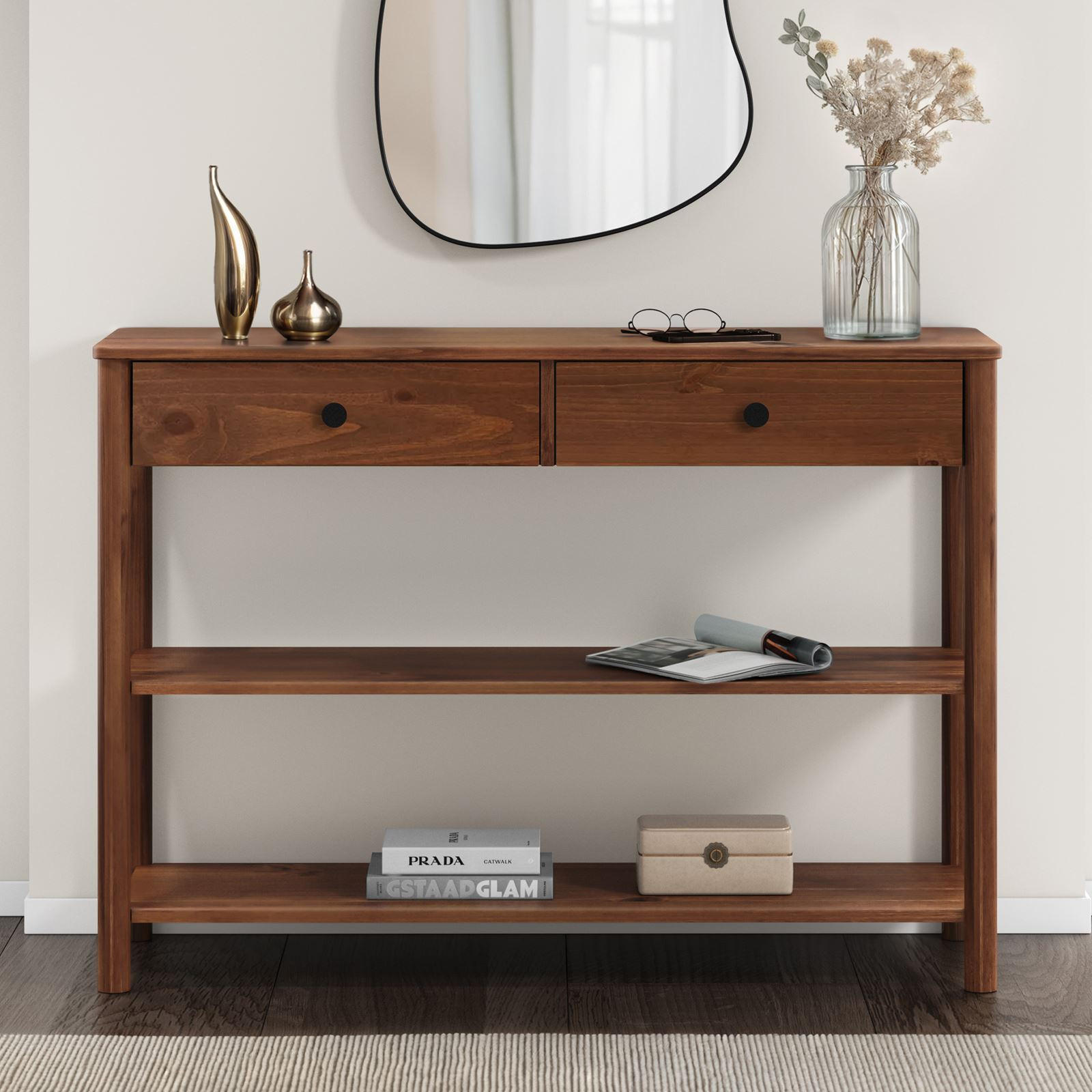 KONSOLENTISCH APOANA - Kastanienfarben, Holz (36/110/78cm) - IDIMEX