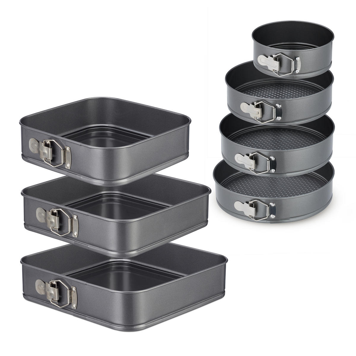 SÚPRAVA foriem na pečenie - antracitová, kov - Relaxdays